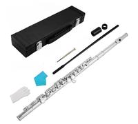 Baoblaze Flûte Traversière Instrument à Vent Ergonomique Simple Utilisation Offset C Mécanisme Sélectionné Adaptée aux Amateurs Étudiants Musique Cours Répétition, Argent