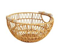 Baoblaze Fruit Panier Tressé Rond Bol de Cuisine Plateau de Service En Imitation Rotin Convient pour Rangement de Fruits Légumes Cupcake Snack Présentoir à Des, 31cmx16cm