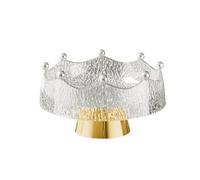 Baoblaze Fruitier Élégant avec Pied Plateau Multifonction Bol Décoratif Base Stable Plateau Moderne Portable pour Servir Snacks Bonbons Convient pour Mariage F, Blanc et or