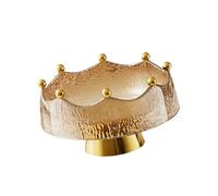 Baoblaze Fruitier Élégant avec Pied Plateau Multifonction Bol Décoratif Base Stable Plateau Moderne Portable pour Servir Snacks Bonbons Convient pour Mariage F, Brun et or