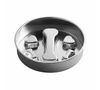Baoblaze Gamelle en Acier Inoxydable avec Système d'obstacles Base Antiglisse Prévention Difficultés Digestives Facilité d'entretien Appropriée à Repas Animaux Utilisation Quotidienne, 22CM, Os