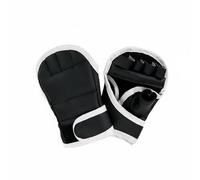 Baoblaze Gants d'Entraînement de Boxe Gants Mitaines Demi-Doigt Protection de la Main et Stabilité Bande Auto-agrippante Longue Construction en Cuir PU Paume, Doublure Épaissie