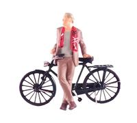 Baoblaze Gentleman Bike 1/64 3D Peint Miniature Personnes modèles modèles Personnes Figurines Photographie pour Table de Sable Diorama Bricolage scène, Kaki