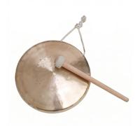 Baoblaze Gong à Ton Grave de Cuivre Instrument à Percussion Plateau Marteau Son Profond Finition Dorée Cordon pour Convient aux Méditations de Groupe, Gong À Main De 22 Cm, Son Grave