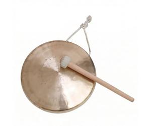 Baoblaze Gong à Ton Grave de Cuivre Instrument à Percussion Plateau Marteau Son Profond Finition Dorée Cordon pour Convient aux Méditations de Groupe, Gong À Main De 22 Cm, Son Grave