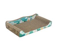 Baoblaze Griffoir Carton Ondulé Chat Tapis Griffoir Sofa Matelas Protection Mobilier Lit Couchage Chaton Jouet Griffes Animaux Structure Solide Adapté à La Dét, Bleu 50cmx27cmx9cm