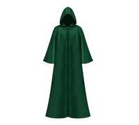 Baoblaze Halloween Cape Robe Sorcier Longue Cape à Capuche Châle Médiéval Costume Cosplay Polyester Souple Convient pour Club Fête Populaire Gothic Décoration, Vert S