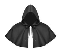 Baoblaze Halloween Cowl Cape Châle Capuche Poncho Vintage Gothique Médiéval Sorcière Magicien Costume Prêtre Pagane Unique En Textile Mélangé Agréable Adapté A, noir