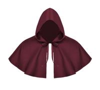 Baoblaze Halloween Cowl Cape Châle Capuche Poncho Vintage Gothique Médiéval Sorcière Magicien Costume Prêtre Pagane Unique En Textile Mélangé Agréable Adapté A, Rouge