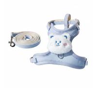 Baoblaze Harnais de Sécurité pour Chien Harnais Veste Laisse Ensemble Collier Réglable Répartition Équilibrée du Poids Réduit Les, Bleu, Color to 5, S Recommandé 0,9-2,7 Kg