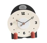Baoblaze Horloge de Table, Horloge analogique pour Chambre à Coucher, Chevet, Bureau, étagère silencieuse, Horloge de Bureau Moderne, Horloge de cheminée pour, Rouge Noir