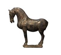 Baoblaze Horse Figurine Sculpture Cheval Statue Ornement Décor Résine Marbre Grande Œuvre Base Solide Stable Finition Vieillie Texturée Allure Sobre Adaptée, Noir Rétro