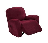 Baoblaze Housse Fauteuil Relax Extensible Protecteur Canapé Velours Élastique Antipoussière avec Poche Adaptée à La Relaxation Décoration Maison Lecture R, Rouge