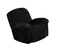 Baoblaze Housse Fauteuil Relax Extensible Protecteur Canapé Velours Élastique Antipoussière avec Poche Adaptée à La Relaxation Décoration Maison Lecture R, Noir