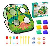 Baoblaze Jeu de Lancer pour Enfants Activité Motricité Jeu d'Adresse Ensemble Éducatif Conçu en Polyester et Tissu Oxford Adapté aux Enfants Jeux en Intérieur Animation d'Évènements, Thème Dinosaure
