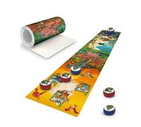 Baoblaze Jeu de Palets Enfant Plateau de Table Roulable Tapis Glissant Thème Dinosaures Pucks Inclus Six Pièces Plastique Acier Transport Aisé Stockage Gain de