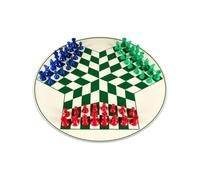 Baoblaze Jeu d'Échecs Multijoueur Échecs Trois Joueurs Plateau Rond Tapis de Table Similicuir Pièces Plastique Distinctes Grand Diamètre 65 Cm Adapté aux Soirées en Famille Classes Groupes Ludiques