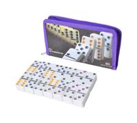 Baoblaze Jeu s Double Six, jeu blocs classique, jouet éducatif professionnel pour les fêtes et les, 28 pièces s pour adolescents, Violet
