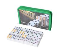 Baoblaze Jeu s Double Six, jeu blocs classique, jouet éducatif professionnel pour les fêtes et les, 28 pièces s pour adolescents, Vert