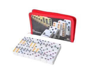 Baoblaze Jeu s Double Six, jeu blocs classique, jouet éducatif professionnel pour les fêtes et les, 28 pièces s pour adolescents, Rouge