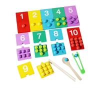 Baoblaze Jouets de tri de couleurs Montessori Math Beads Jouet de comptage Tableau de traçage de nombres Perles Jouet de comptage pour garçons filles Cadeaux