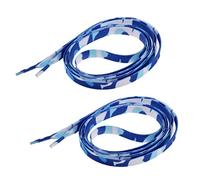 Baoblaze Lacet de Patin à roulettes Cordon de Chaussures Lacet pour Bottes Lacet pour Patins Derby Structure Tricotée Robuste Adapté Aux Patins à roulettes Bot, Camo Blue, 180x1cm