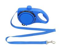 Baoblaze Laisse de Contrôle Portable Munie de Corde Pratique Bol d'eau Intégré Distributeur Compact Poignée Facile à Porter Plastique Adaptée à Promenade Parc Déplacement Quotidien avec Chien, Bleu