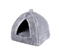 Baoblaze Lit de Grotte pour Animaux Matelas Peluche Niche Chien Chat Nid Calmant Hiver Tapis Détente Semi Fermé Convient pour Salon Chambre Balcon Cadeau Amour, Gris L