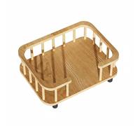 Baoblaze Lit pour Animaux Lit pour Chats Lit pour Chiens 'Intérieur Couchage avec Garde Corps en Bois Massif Surface Respirante Tapis Frais Base Surélevée, S