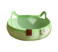 Baoblaze Lit pour Chat Panière de Couchage Griffoir Corbeille Tissée Niche pour Chatons Fabrication Artisanale en Matériau Naturel Adapté pour Le Sommeil, S