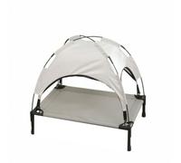 Baoblaze Lit pour Chien Élevé avec Auvent Couchage Hamac Tapis Support Aéré et Ombragé pour Détente Extérieure Matériaux Solides et Légers Déplacement Aisé, Gris