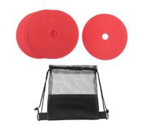 Baoblaze Lot de 10 cônes Plats pour marquage de Points d'appui, pour Le Football, Le Basket-Ball, l'agilité, Rouge