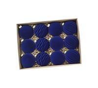 Baoblaze Lot de 12 Boules de Noël en Velours, Ornements décoratifs, Breloques et pendentifs pour, Bleu
