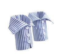 Baoblaze Lot de 2 fausses manchettes à rayures pour costume et pull, Bleu