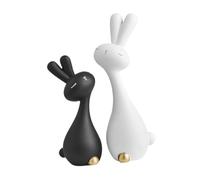 Baoblaze Lot de 2 figurines de lapins, décoration mignonne et créative pour la maison, ornement de bureau pour étagère, meuble TV, bureau, entrée