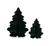 Baoblaze Lot de 2 ornements de sapin de Noël en papier, décoration de bureau pour la maison, Vert Foncé