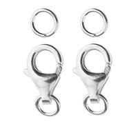 Baoblaze Lot de 2 Pièces de Mousqueton pour Bracelets Chaînes en Argent Sterling 925 pour Fabrication De Bijoux Bricolage 9mm, 11mm