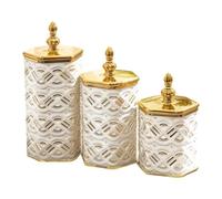 Baoblaze Lot de 3 bocaux/boîtes de conservation avec couvercle pour pâtes, thé en vrac, noix et en-cas, Style B