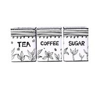 Baoblaze Lot de 3 boîtes à thé, café et sucre, Style B