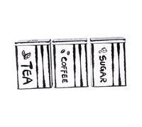 Baoblaze Lot de 3 boîtes de rangement pour café, thé et sucre, Style A