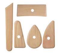 Baoblaze Lot de 5 outils de sculpture en argile pour poterie en bois, pour la découpe de côtes, pour un travail précis de l'argile et l'élimination des
