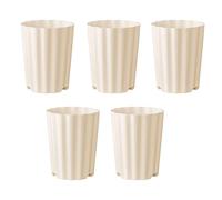 Baoblaze Lot de 5 Pots de Fleurs en résine texturés et Pratiques, 1,4 L, pour Roses, Jardin, Ferme, café, Beige Clair