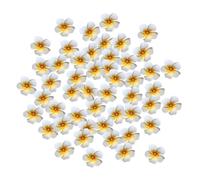 Baoblaze Lot de 50 pinces à cheveux artificielles en forme de plumeria, décoration hawaïenne en mousse blanche pour la plage, Diamètre 7 Cm