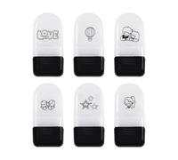 Baoblaze Lot de 6 tampons à rouler décoratifs à motifs de dessins animés, petits formats, pour albums, carnets, notes, dessins et agendas, parfaits comme