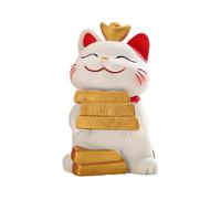 Baoblaze Lucky Cat Figurine Cat Statue Decoration Party Gift Creative Feng Shui Crafts Cute Sculpture for Bookshelf Bedroom Office, 3.5 X 4 X 5.5 Cm