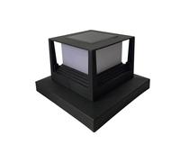 Baoblaze Lumière de Poste Extérieure Solaire LED Lampe de Clôture Patio Décoration de Rampe Matériau PC Résistant Adaptée à La Cour Allée Jardin Escalier Terra, Noir