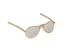 Baoblaze Lunettes de Soleil pour Figurine Action Accessoire Déguisement Miniature Modèle Rond Alliage avec Boîte Adapté à Affichage Présentation Habillage, D03 Or