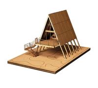 Baoblaze Maison Miniature Villa Maquette Bois Construction Architecture Modélisation Jouet Éducatif Assemblage Manuel Adapté Aux Enfants Adultes, avec Un Sol