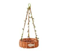 Baoblaze Maison Oiseau Nichoir en PP Résistant Imitation Rotin Ventilation Optimale Refuge Sécurisant pour Petits Oiseaux Convient à La Relaxation, Rond