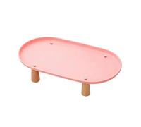 Baoblaze Mangeoire Élevée Réhausseur Support Gamelle Bol Nourriture Eau Pieds Bois Antidérapant Lavable Adapté Aux Chats Petits Chiens Alimentation Intéri, Rose 38cmx21cm